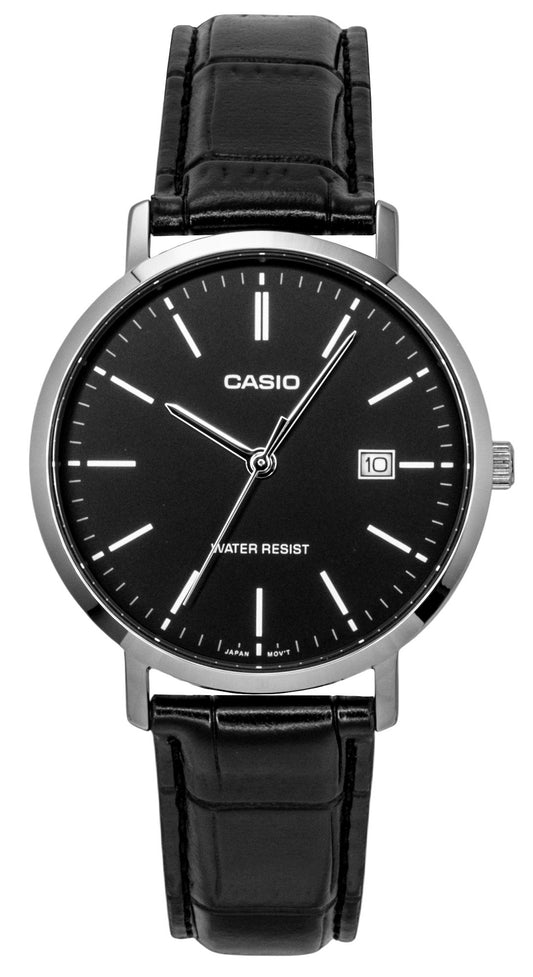 Casio Analog Leather Strap Black Dial Quartz MTP-VT05L-1E Men's Watch