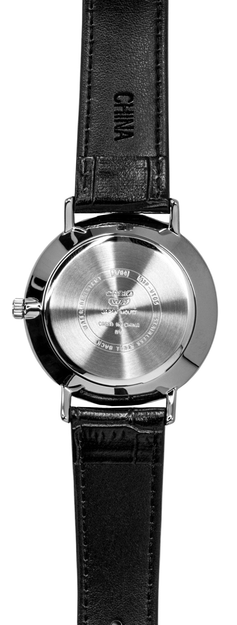 Casio Analog Leather Strap White Dial Quartz MTP-VT05L-7E Men's Watch