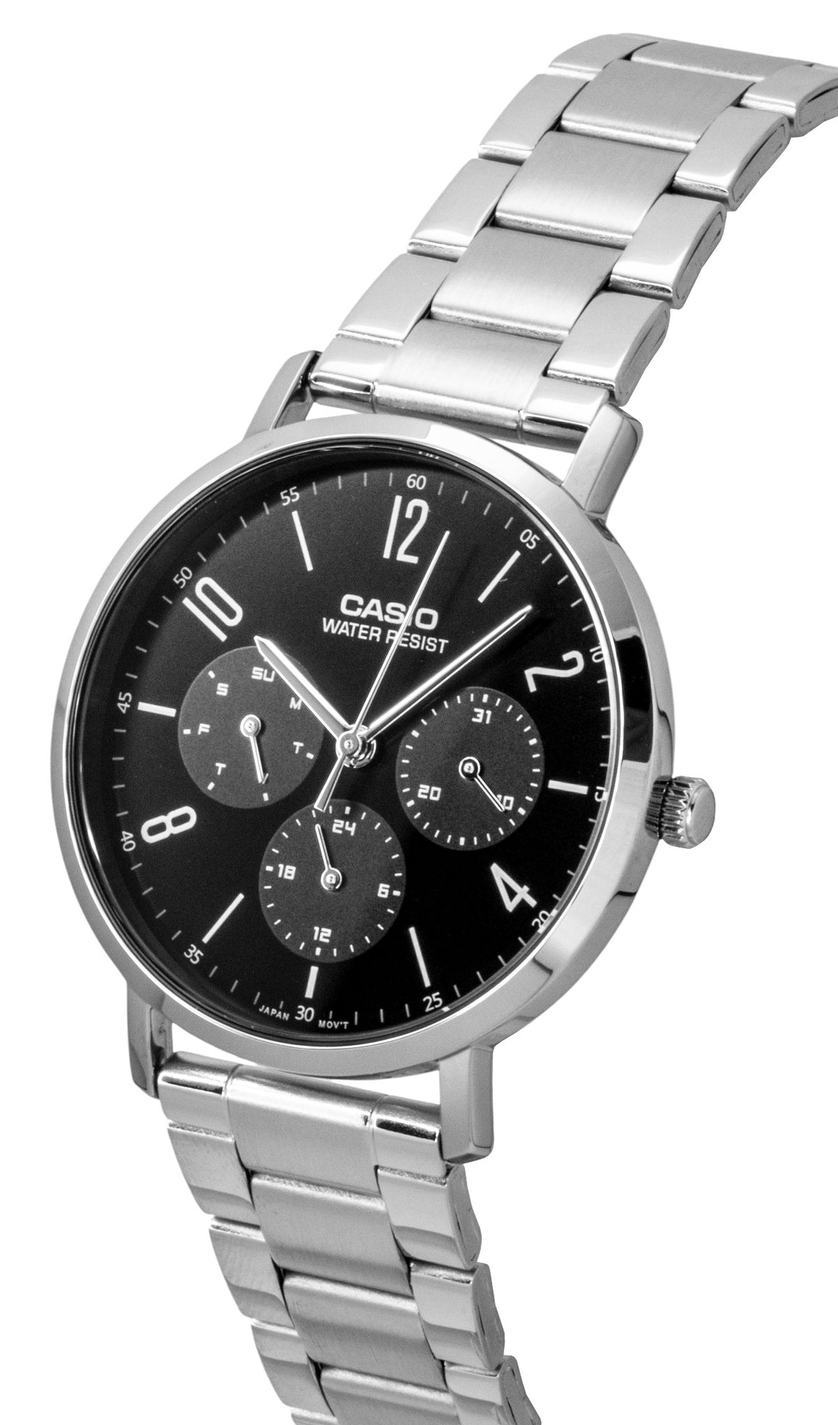 Casio Analog Stainless Steel Black Dial Quartz MTP-VT06D-1B Men's Watch