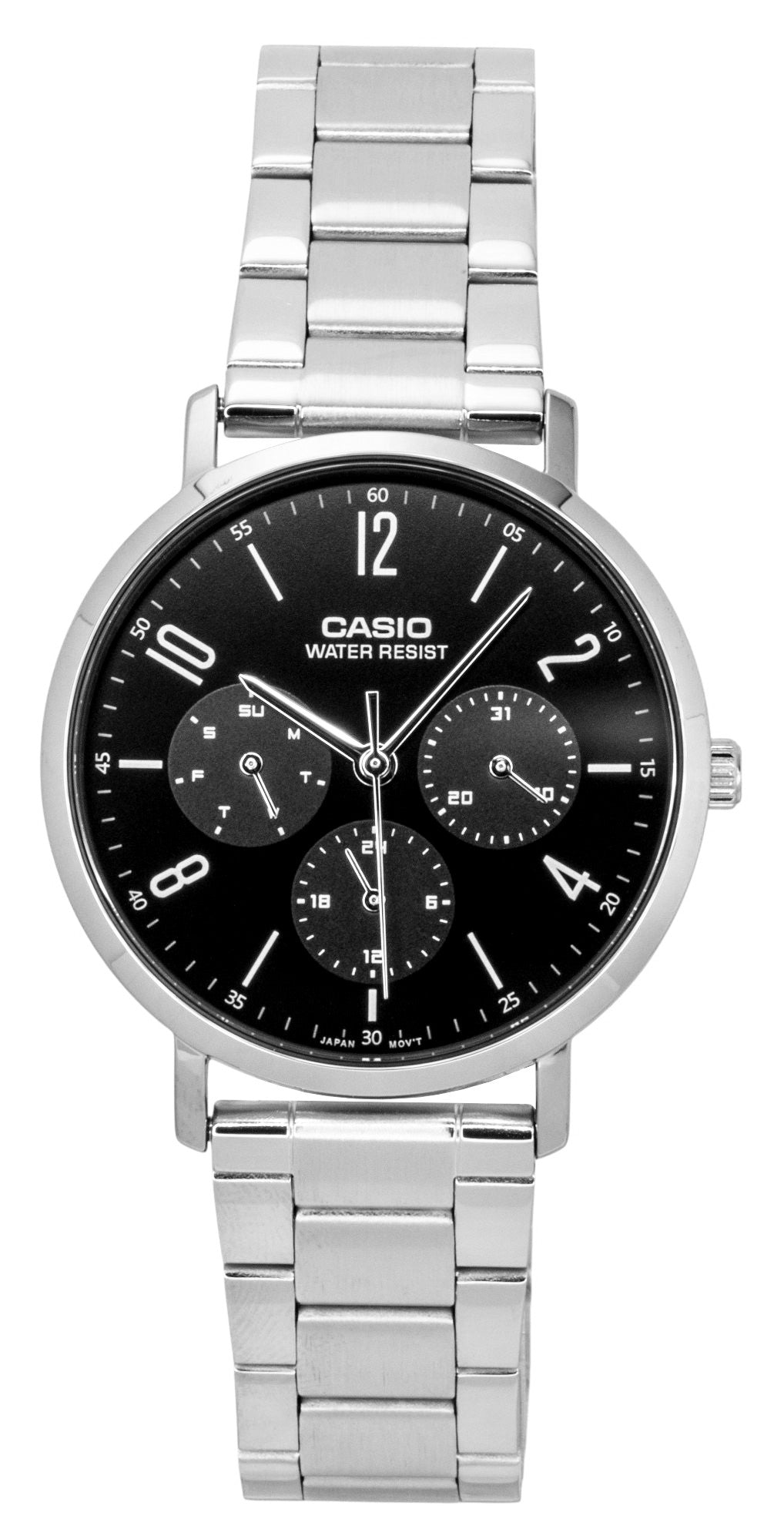 Casio Analog Stainless Steel Black Dial Quartz MTP-VT06D-1B Men's Watch