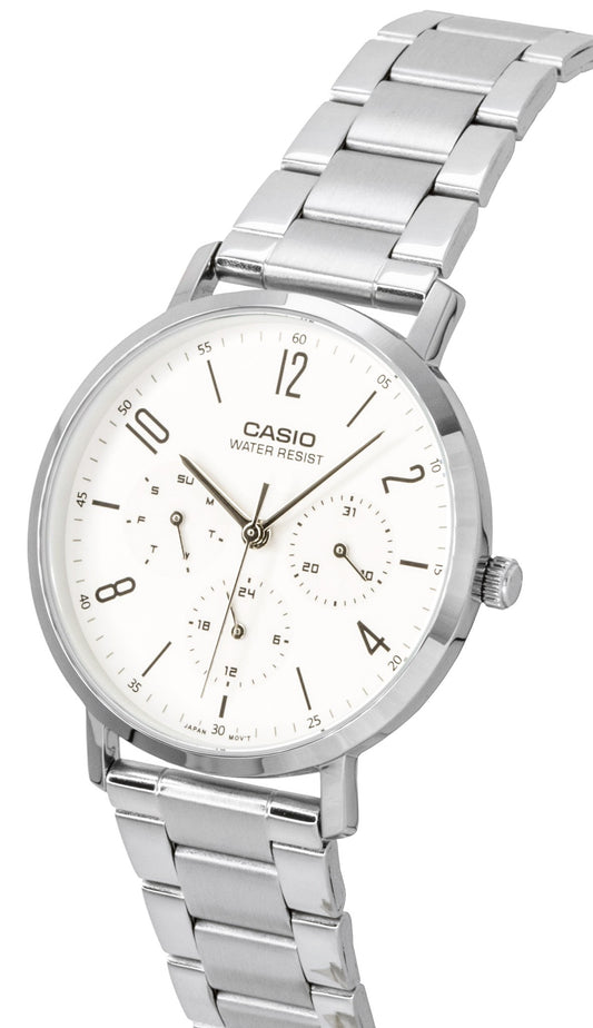 Casio Analog Stainless Steel White Dial Quartz MTP-VT06D-7B Men's Watch