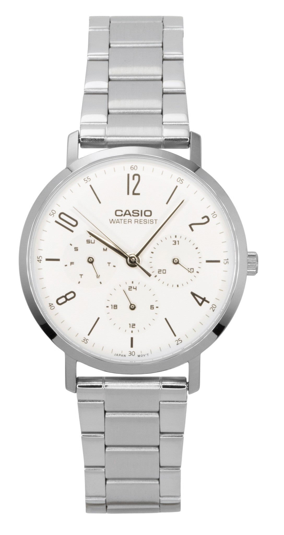 Casio Analog Stainless Steel White Dial Quartz MTP-VT06D-7B Men's Watch
