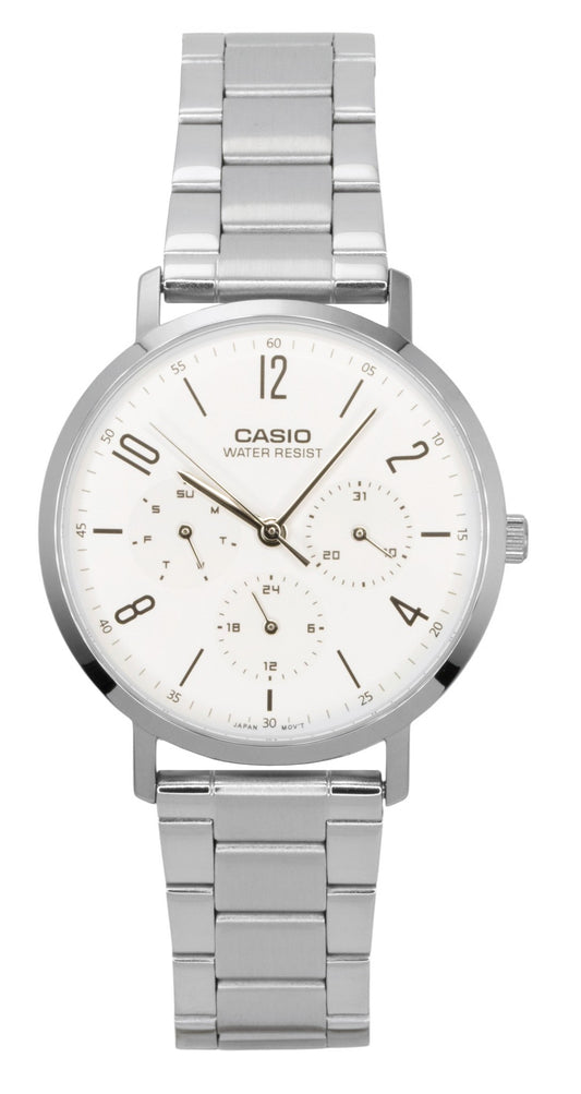 Casio Analog Stainless Steel White Dial Quartz MTP-VT06D-7B Men's Watch