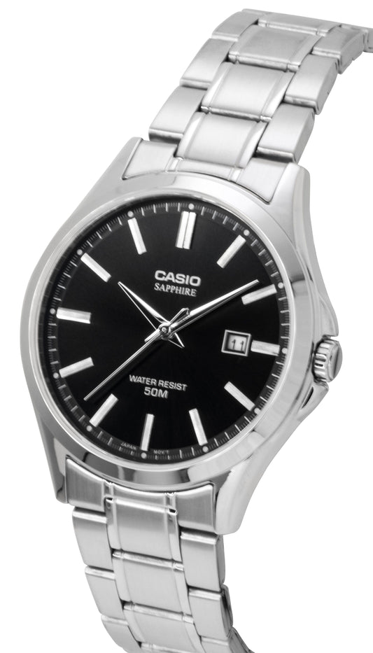 Casio Standard Analog Stainless Steel Black Dial Quartz MTS-115D-1AV Men's Watch