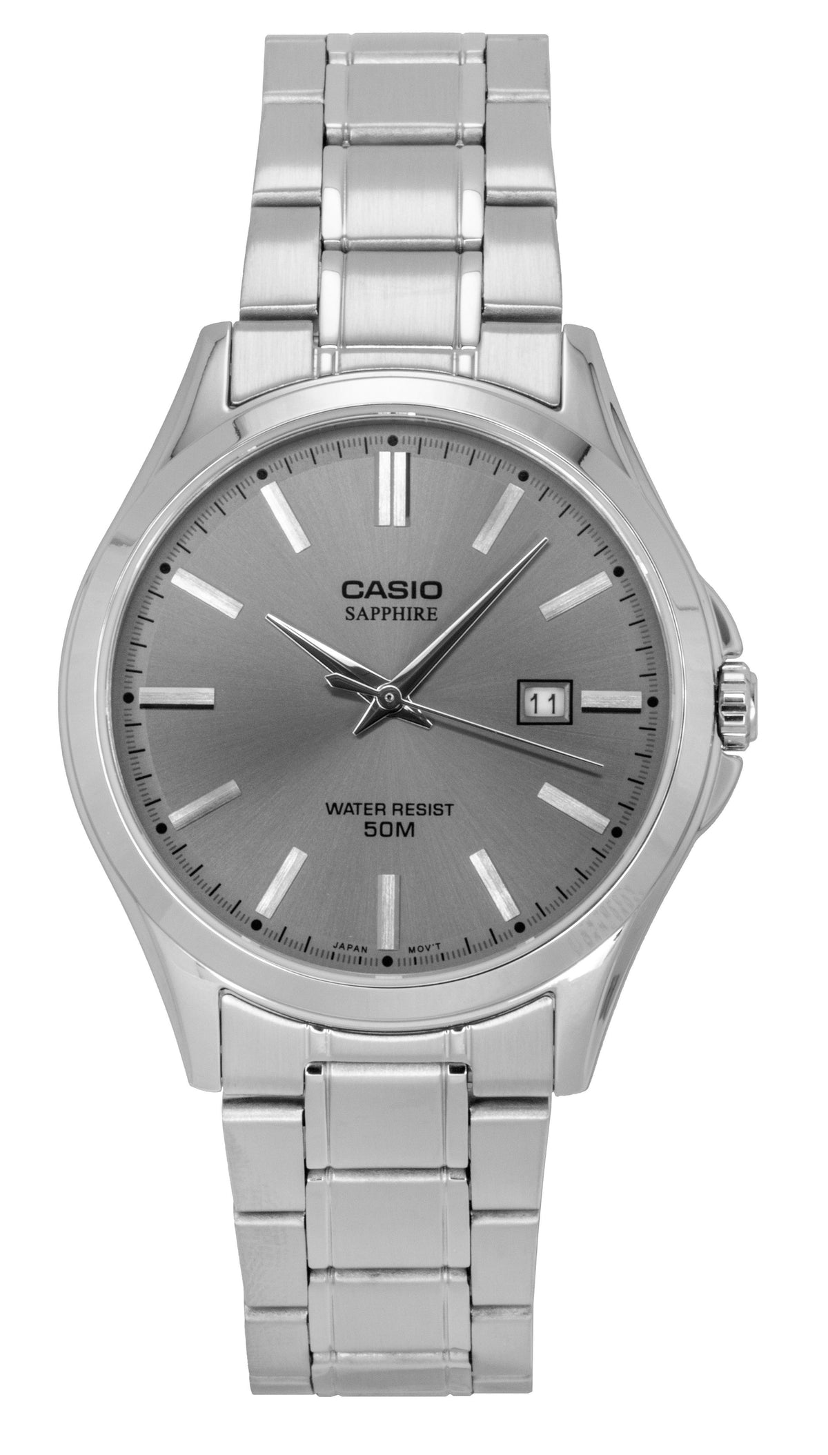 Casio Standard Analog Stainless Steel Grey Dial Quartz MTS-115D-8AV Men's Watch