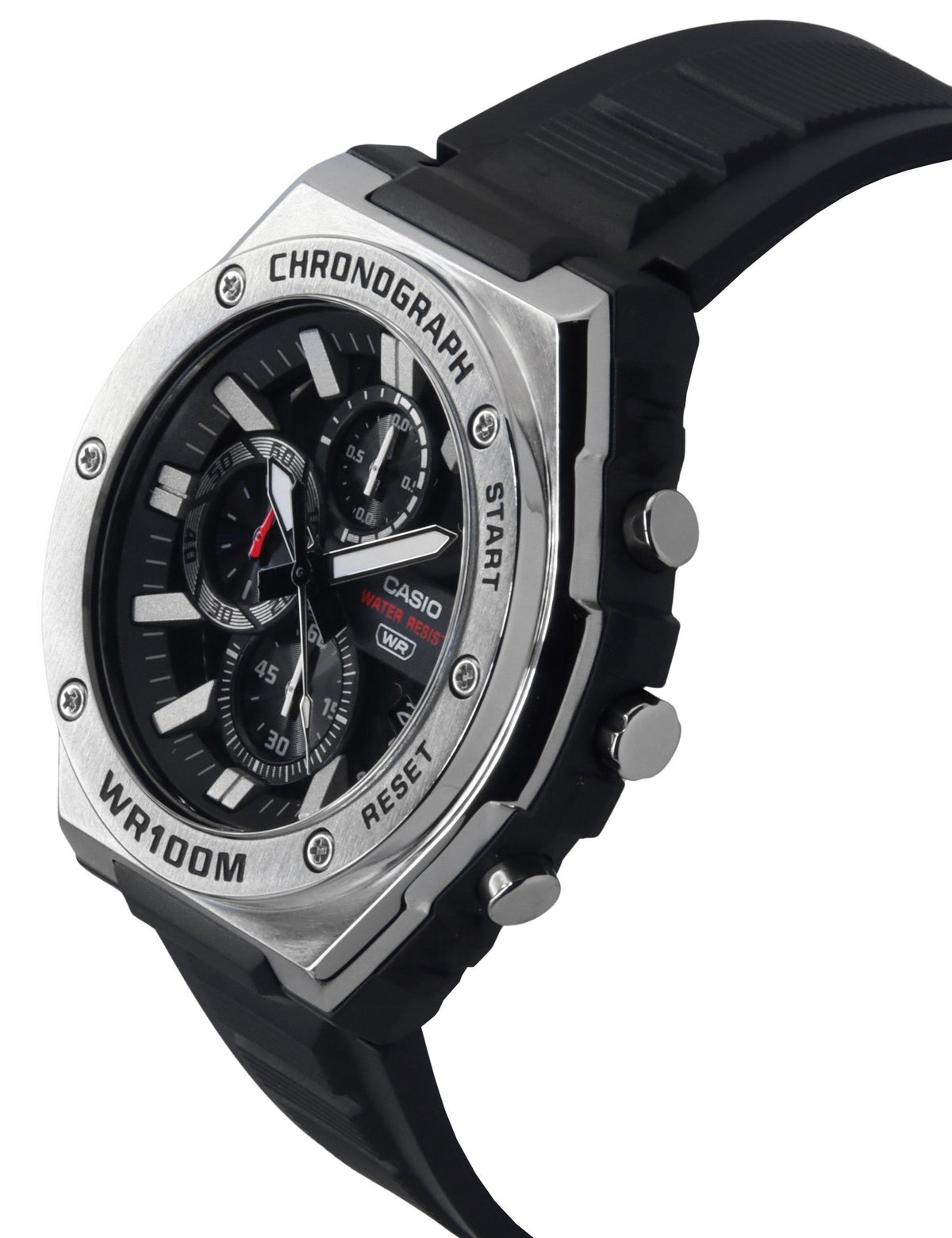 Casio Standard Analog Chronograph Resin Strap Black Dial Quartz MWA-300H-1AV 100M Men's Watch