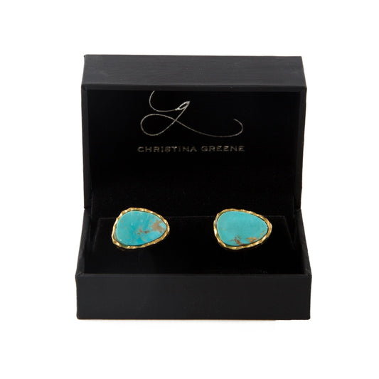 Men's Cufflink Set - Turquoise - Veloce - The App For Watch Collectors