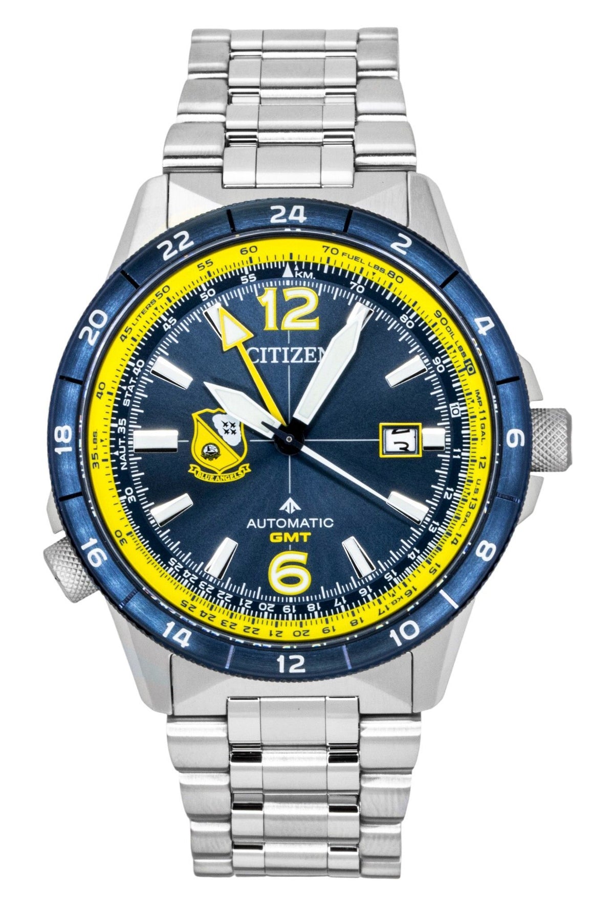 Citizen GMT Analog Stainless Steel Navy Blue Dial Automatic NB6044-54L 200M Men's Watch