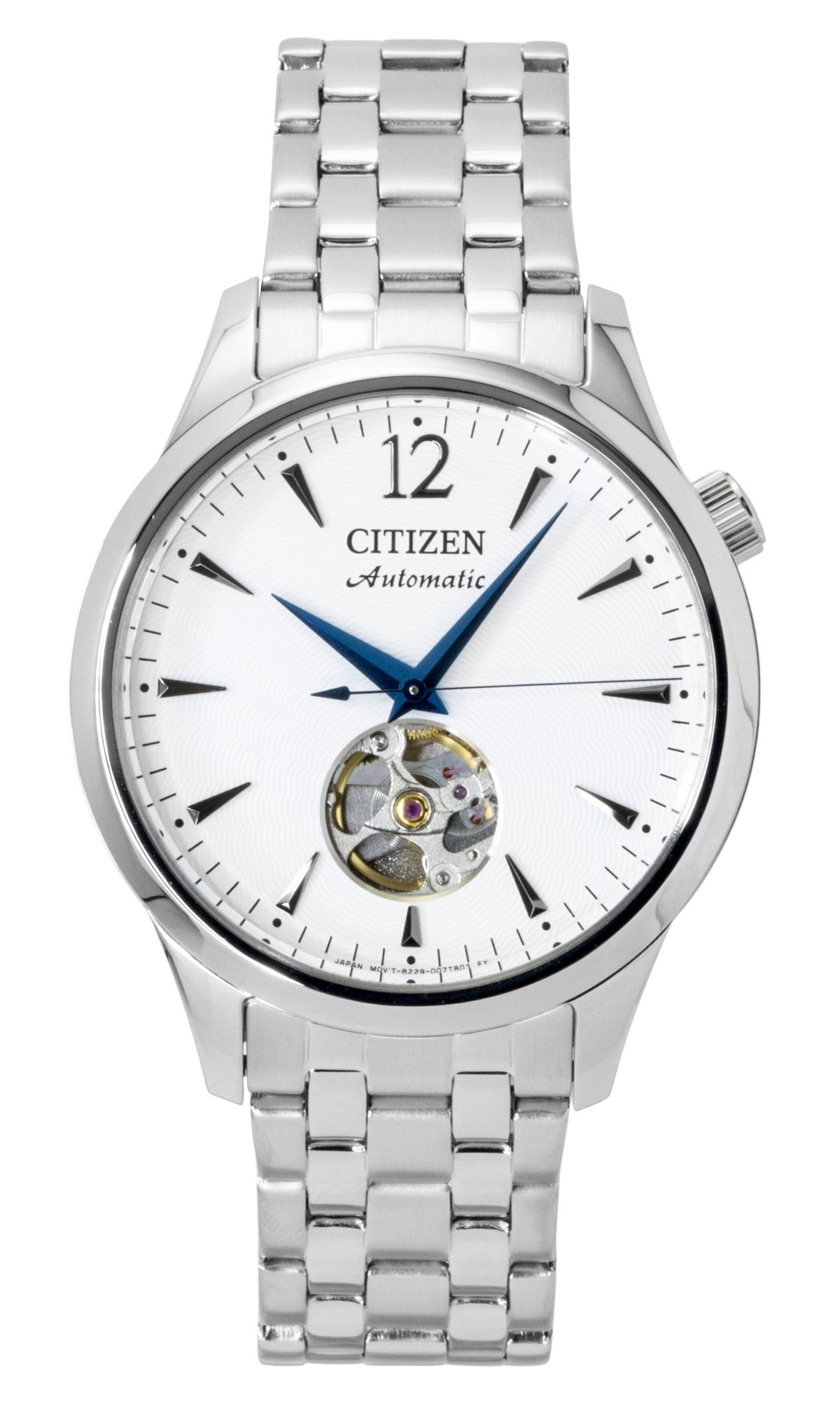 Citizen Stainless Steel Open Heart White Dial Automatic NH9131-73A Men's Watch
