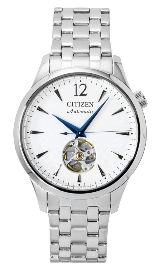 Citizen Stainless Steel Open Heart White Dial Automatic NH9131-73A Men's Watch
