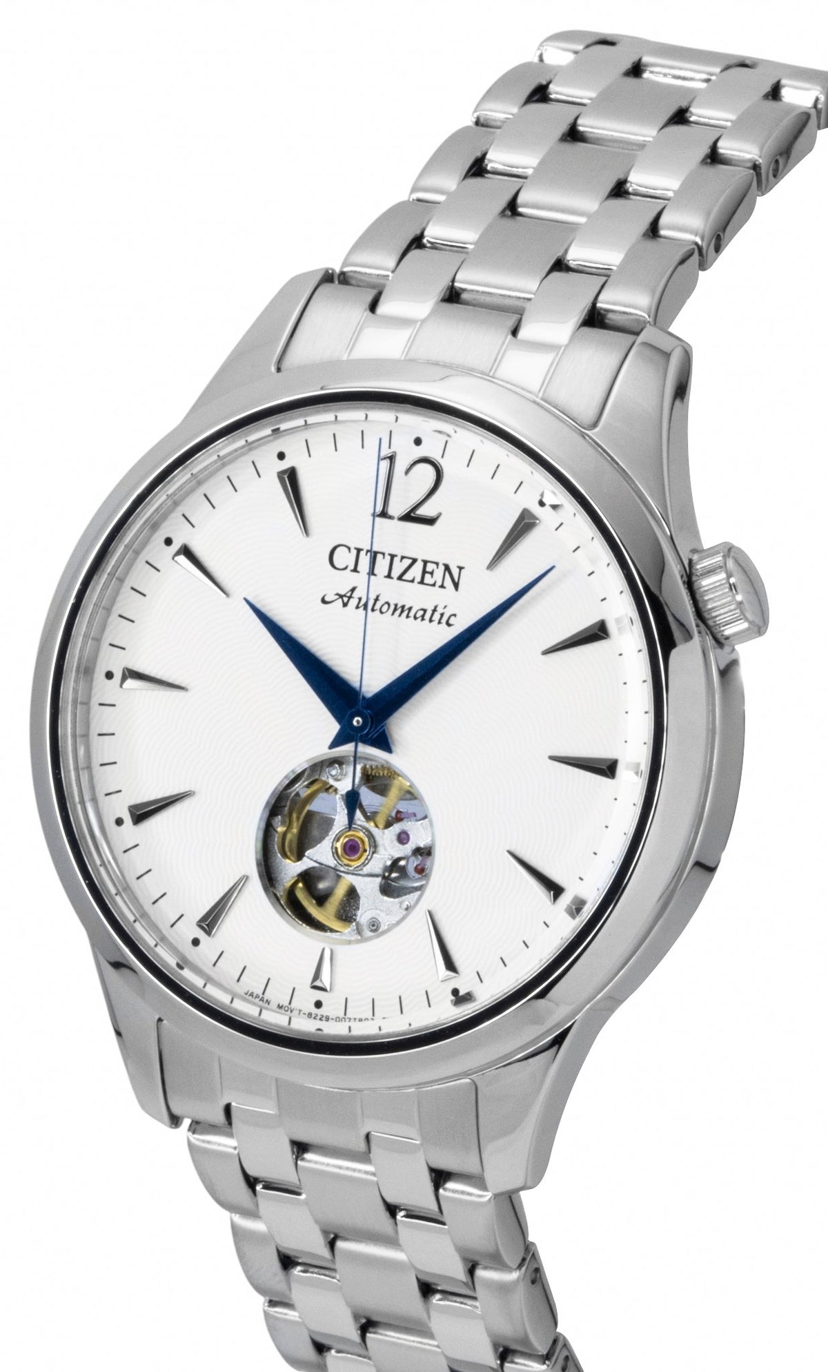 Citizen Stainless Steel Open Heart White Dial Automatic NH9131-73A Men's Watch