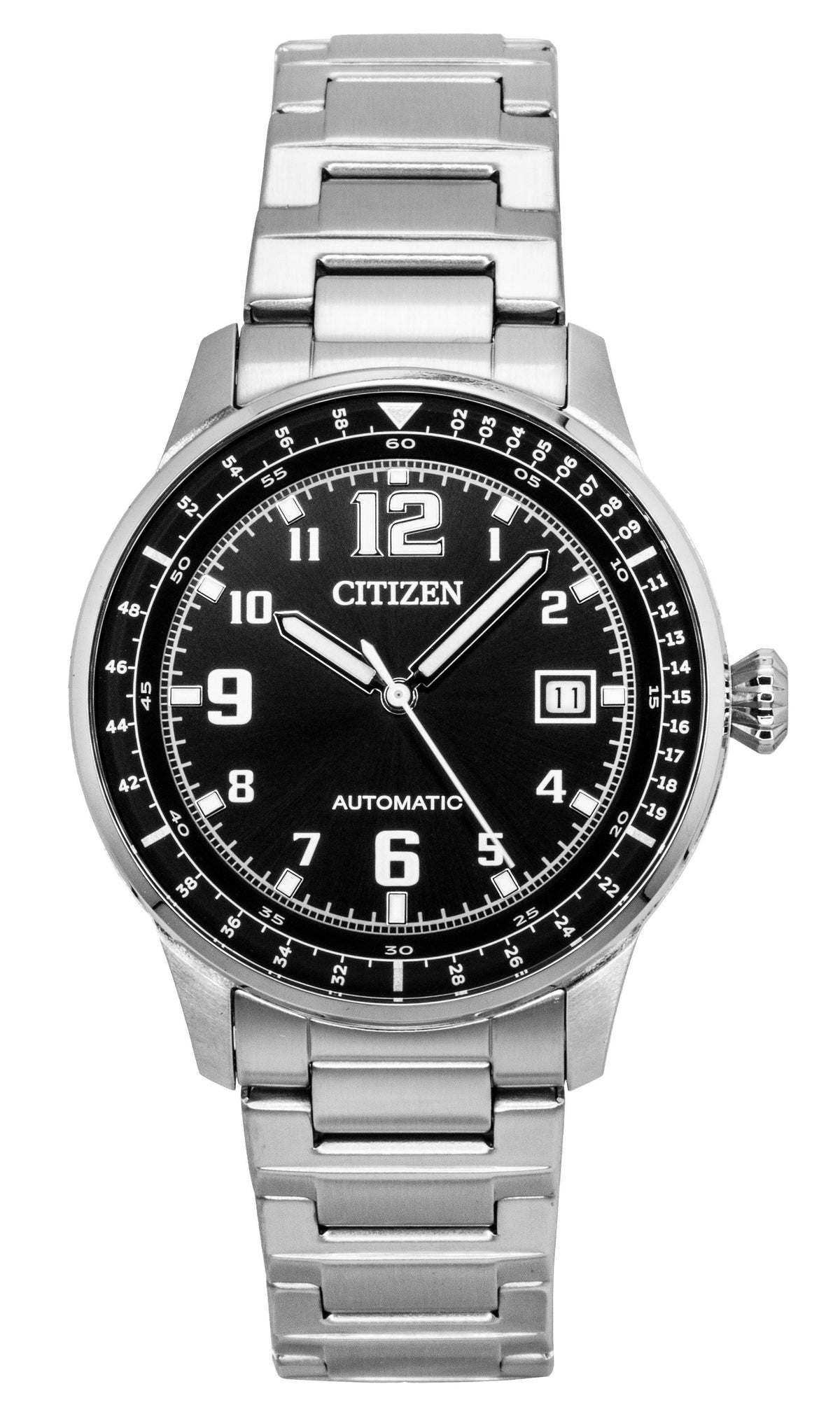Citizen Urban Military Stainless Steel Black Dial Automatic NJ0190-51E 100M Men's Watch