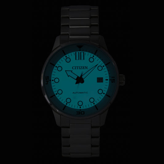 Citizen Analog Stainless Steel Turquoise Dial Automatic NJ0191-83M 100M Men's Watch