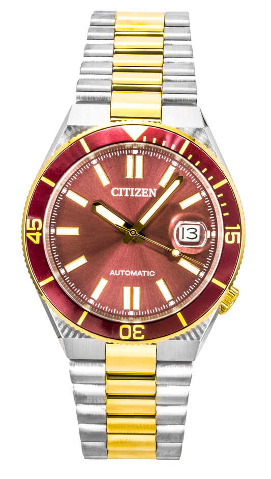 Citizen Tsuyosa Two Tone Stainless Steel Red Dial Automatic NJ0234-58X 100M Men's Watch