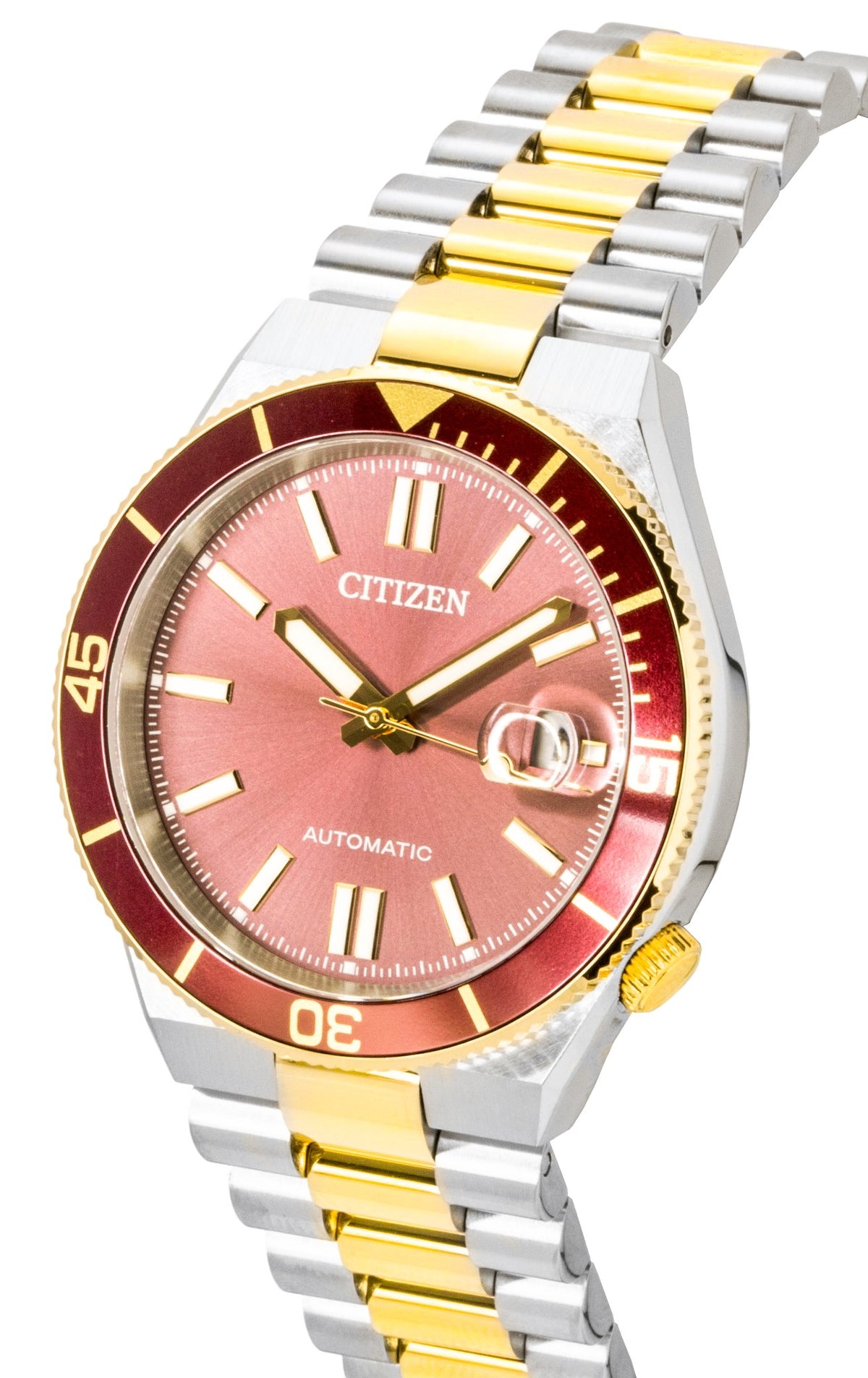 Citizen Tsuyosa Two Tone Stainless Steel Red Dial Automatic NJ0234-58X 100M Men's Watch