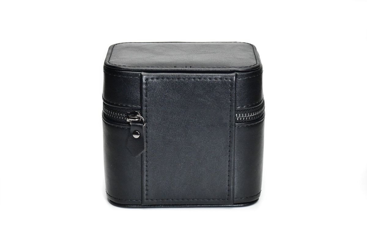 Watch and Jewelry Travel Case - Genuine Leather - Obsedian Black