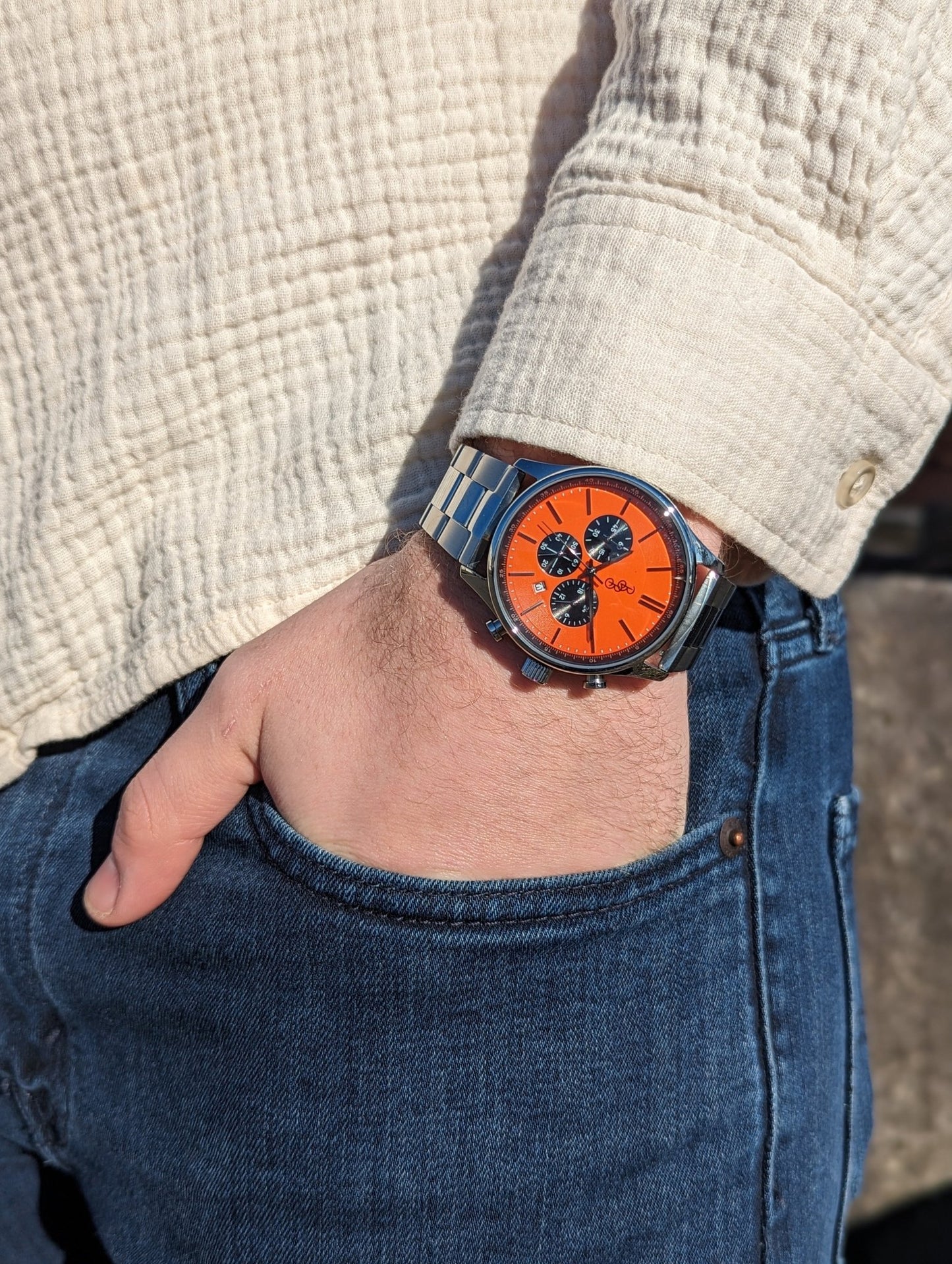 Orange And Black Chronograph Watch From The Beyond Boring - Veloce - The App For Watch Collectors