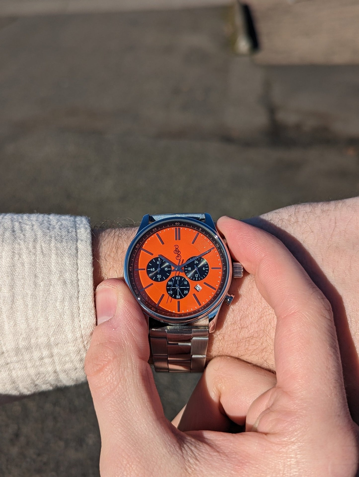Orange And Black Chronograph Watch From The Beyond Boring - Veloce - The App For Watch Collectors