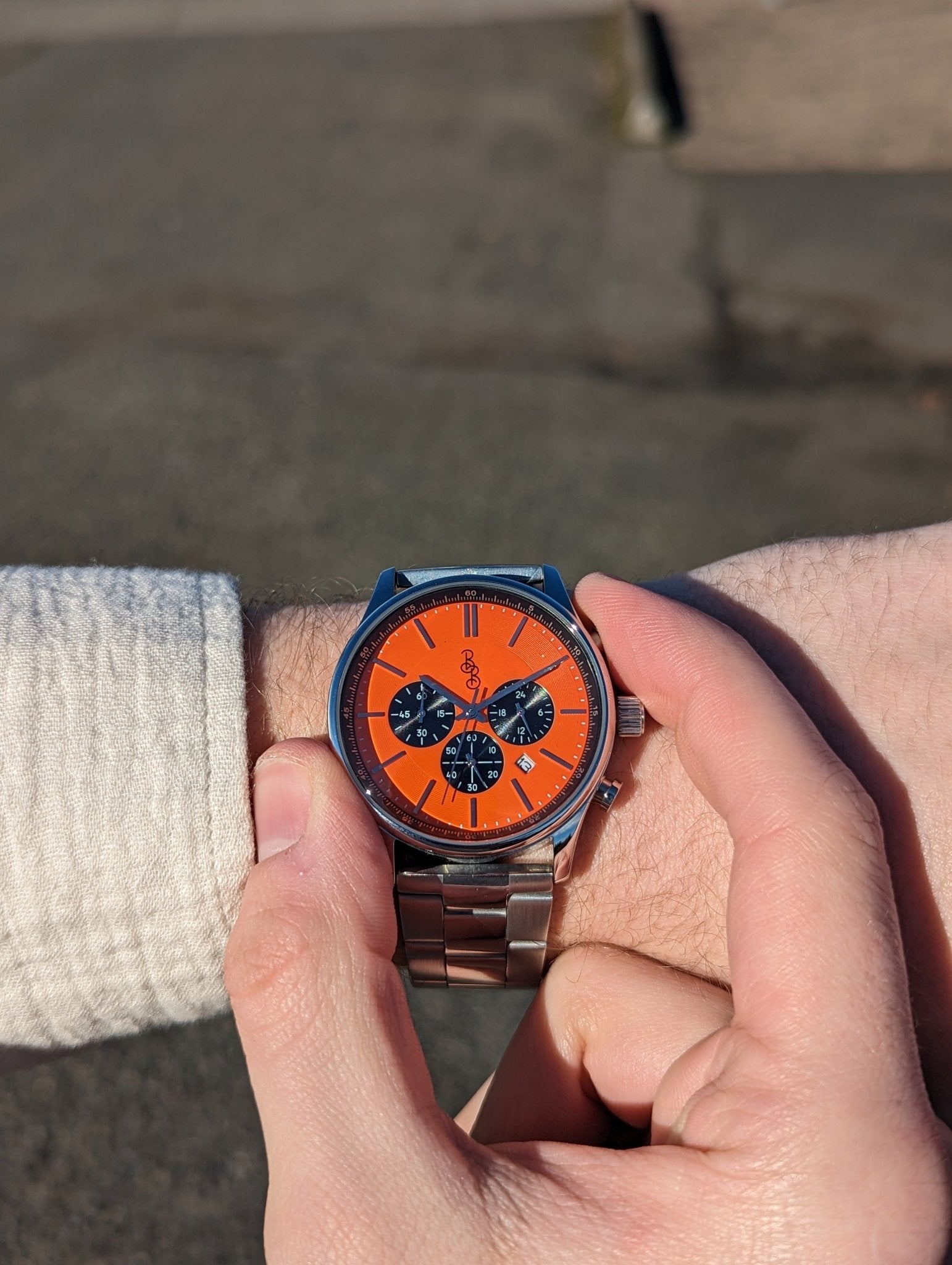 Orange And Black Chronograph Watch From The Beyond Boring - Veloce - The App For Watch Collectors