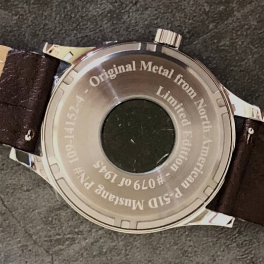 P 51 Mustang Tribute Finish Beige Dial Brown Leather Band - Veloce - The App For Watch Collectors