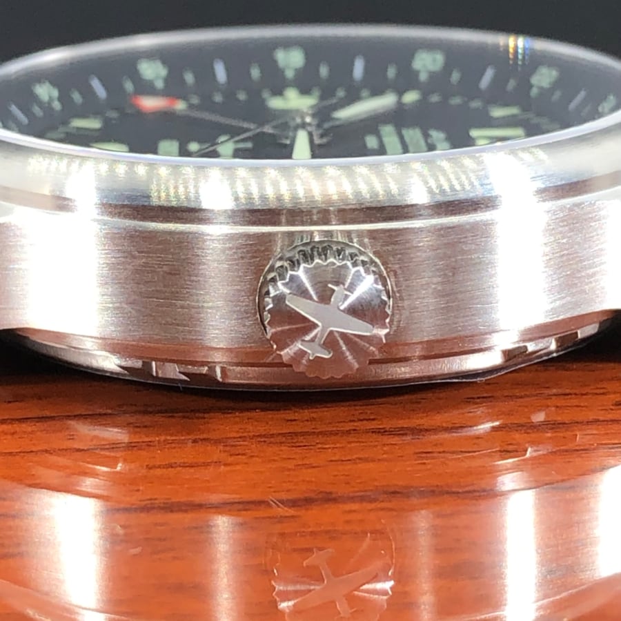 P51 Mustang Timepiece Brushed Stainless Case Brown Leather - Veloce - The App For Watch Collectors