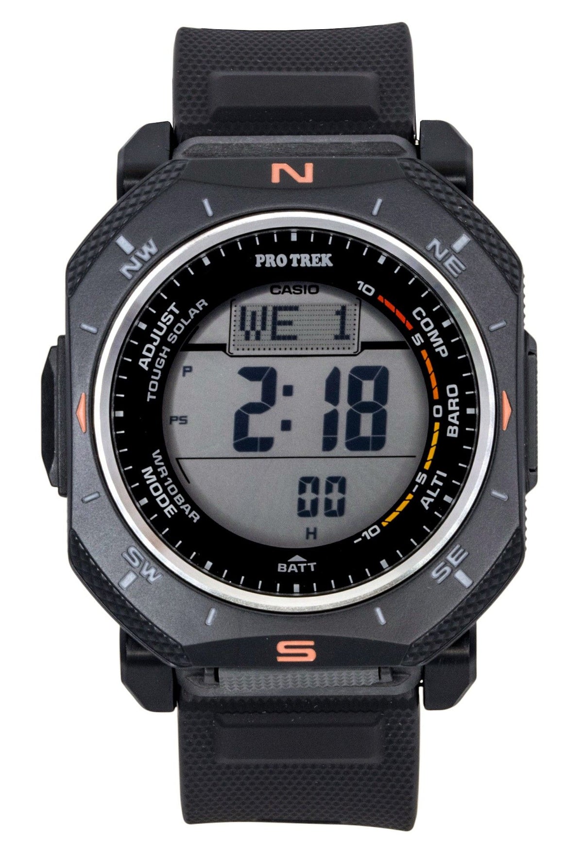 Casio Pro Trek Digital Black Bio-Based Resin Strap Solar PRG-69-1 100M Men's Watch