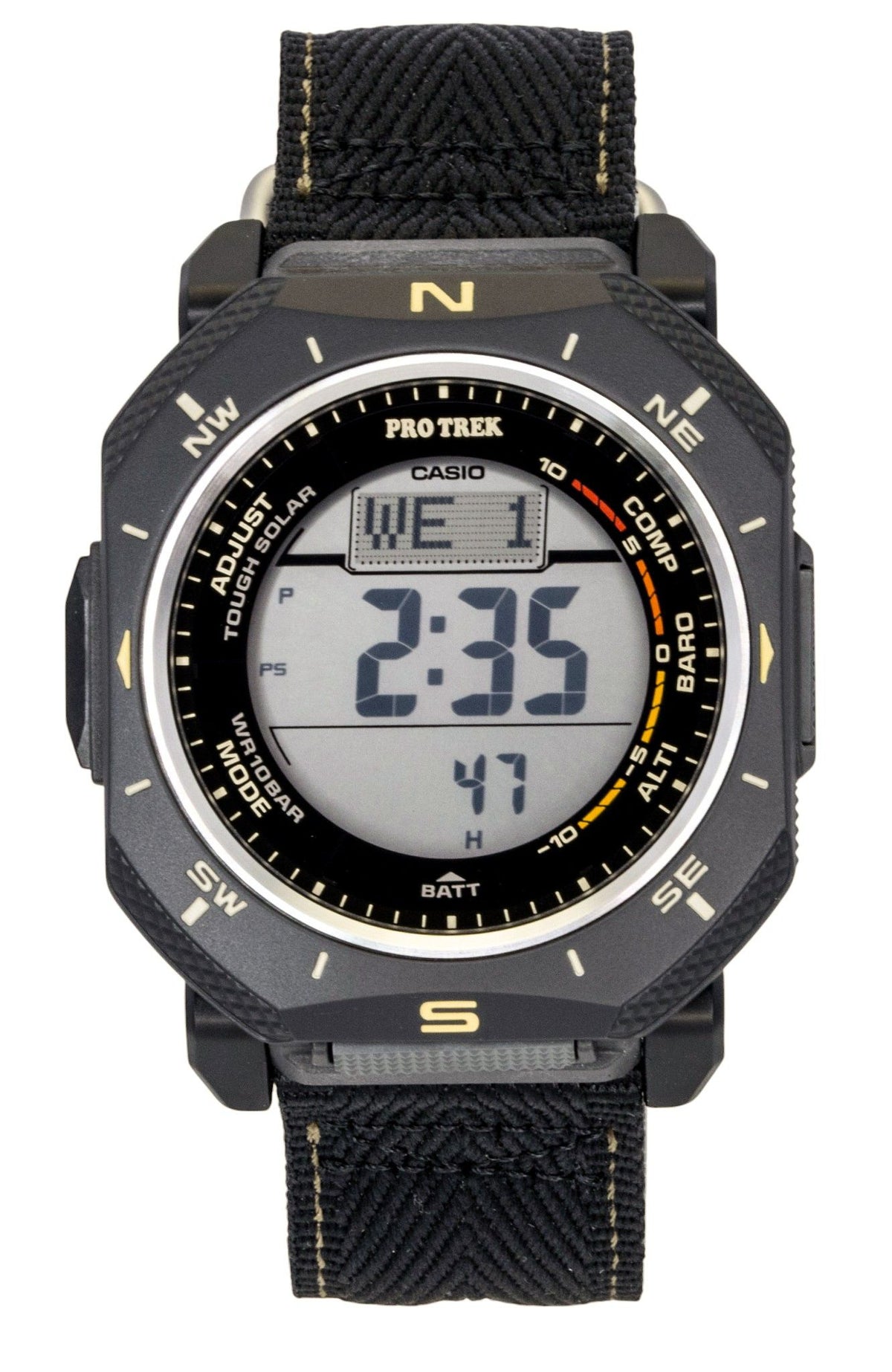 Casio Pro Trek Digital Fabric Strap Solar PRG-69B-1 100M Men's Watch