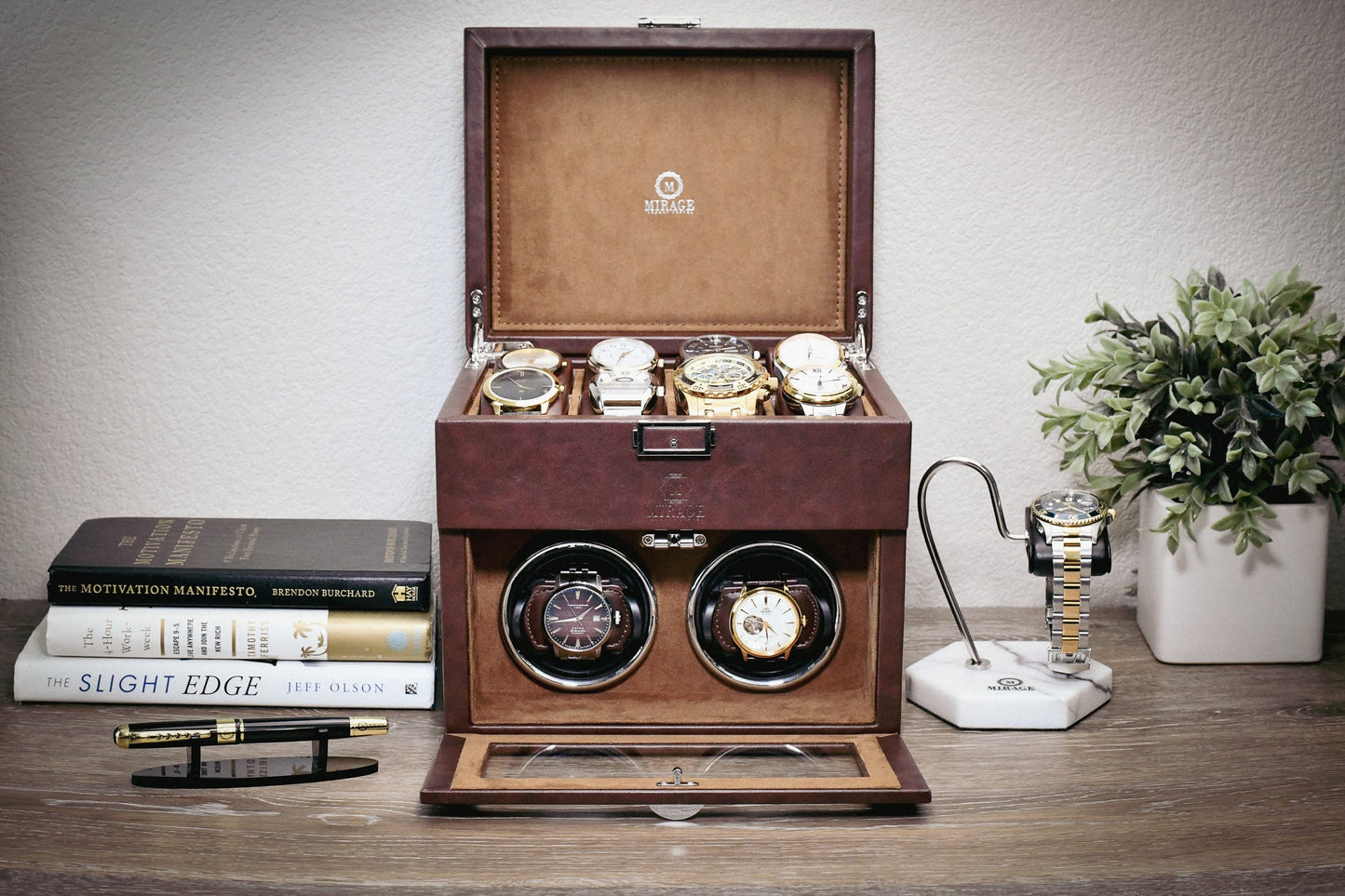 Luxury Watch Winder Box - Coffee Brown