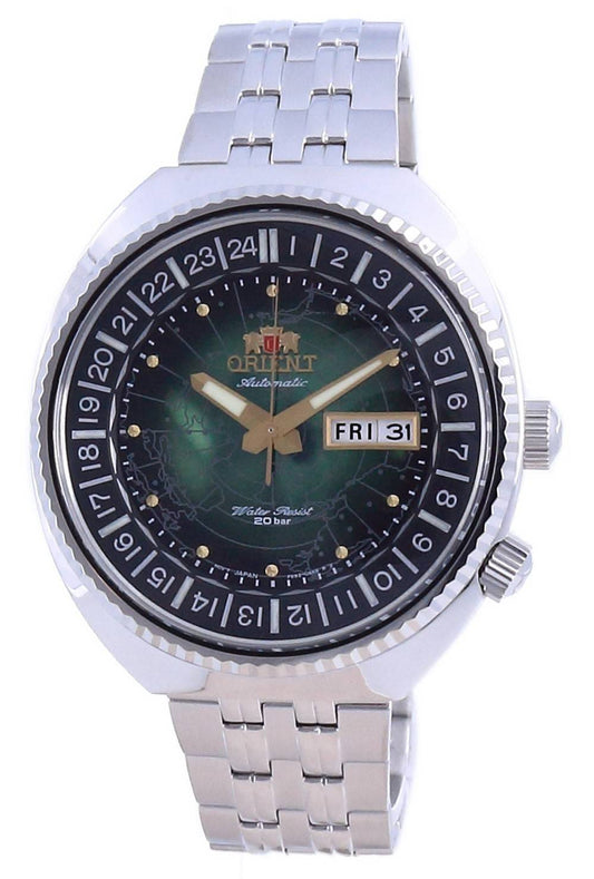 Refurbished Orient World Map Revival Stainless Steel Automatic Diver's RA-AA0E02E19B RA-AA0E02E39B 200M Men's Watch
