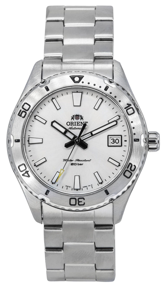 Orient Sports Mako Stainless Steel White Dial Automatic Diver's RA-AC0Q03S10B RA-AC0Q03S30B 200M Men's Watch