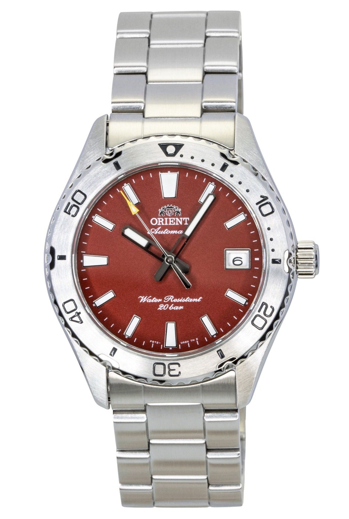 Orient Mako Stainless Steel Red Dial Automatic Diver's RA-AC0Q09R 200M Men's Watch