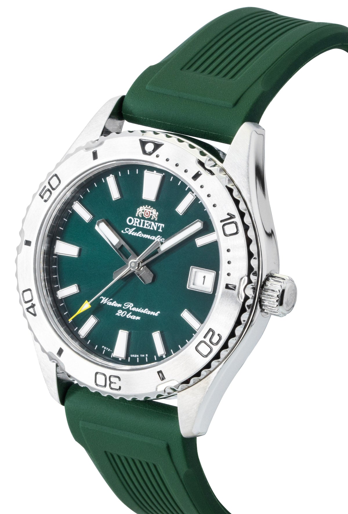 Orient Mako Silicone Strap Green Dial Automatic Diver's RA-AC0Q11E 200M Men's Watch