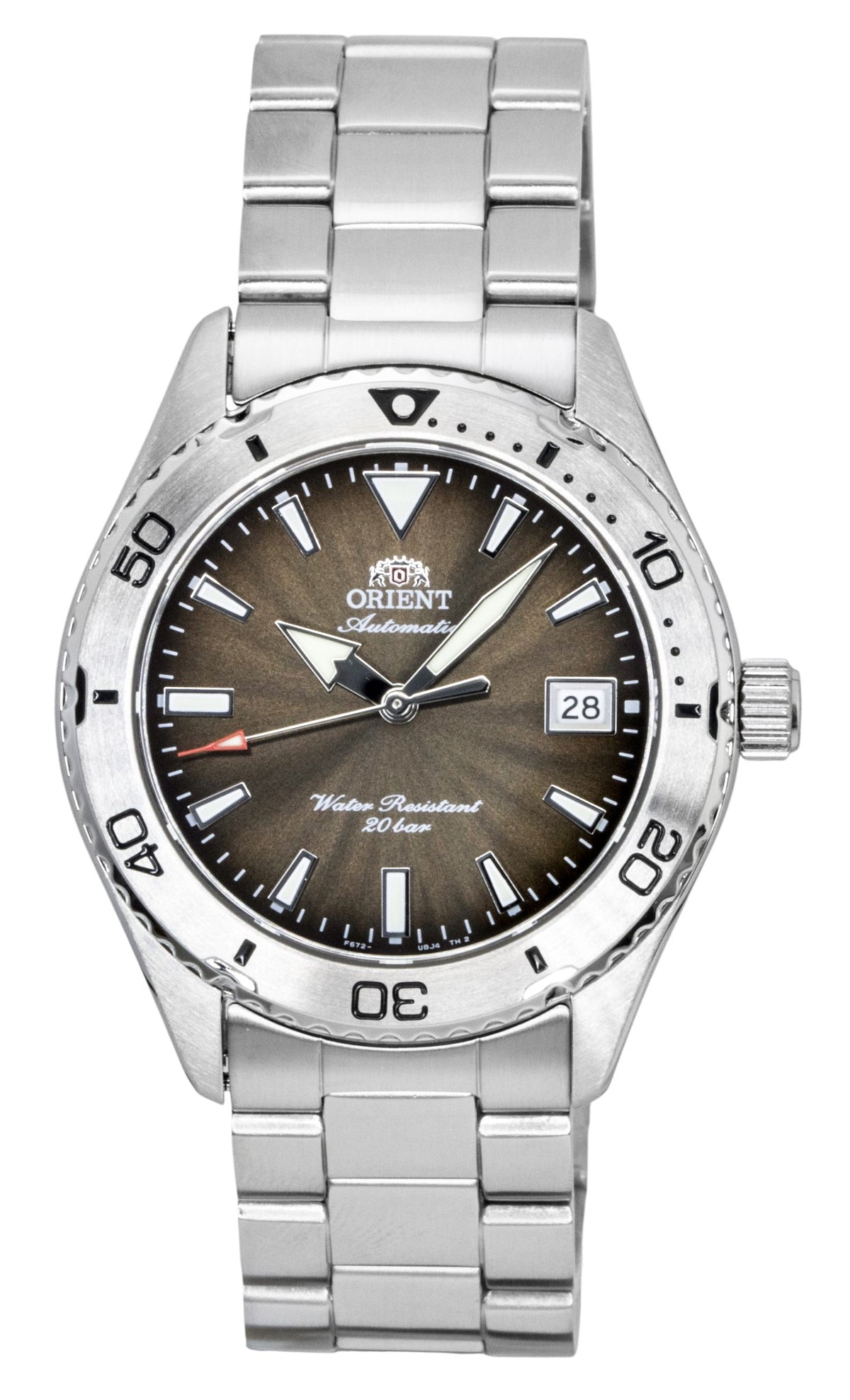 Orient Mako Sport Stainless Steel Brown Dial Automatic Diver's RA-AC0Q15Y 200M Men's Watch