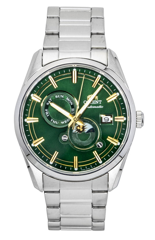 Orient Contemporary Stretto Sun And Moon Phase Green Dial Automatic RA-AK0314E Men's Watch