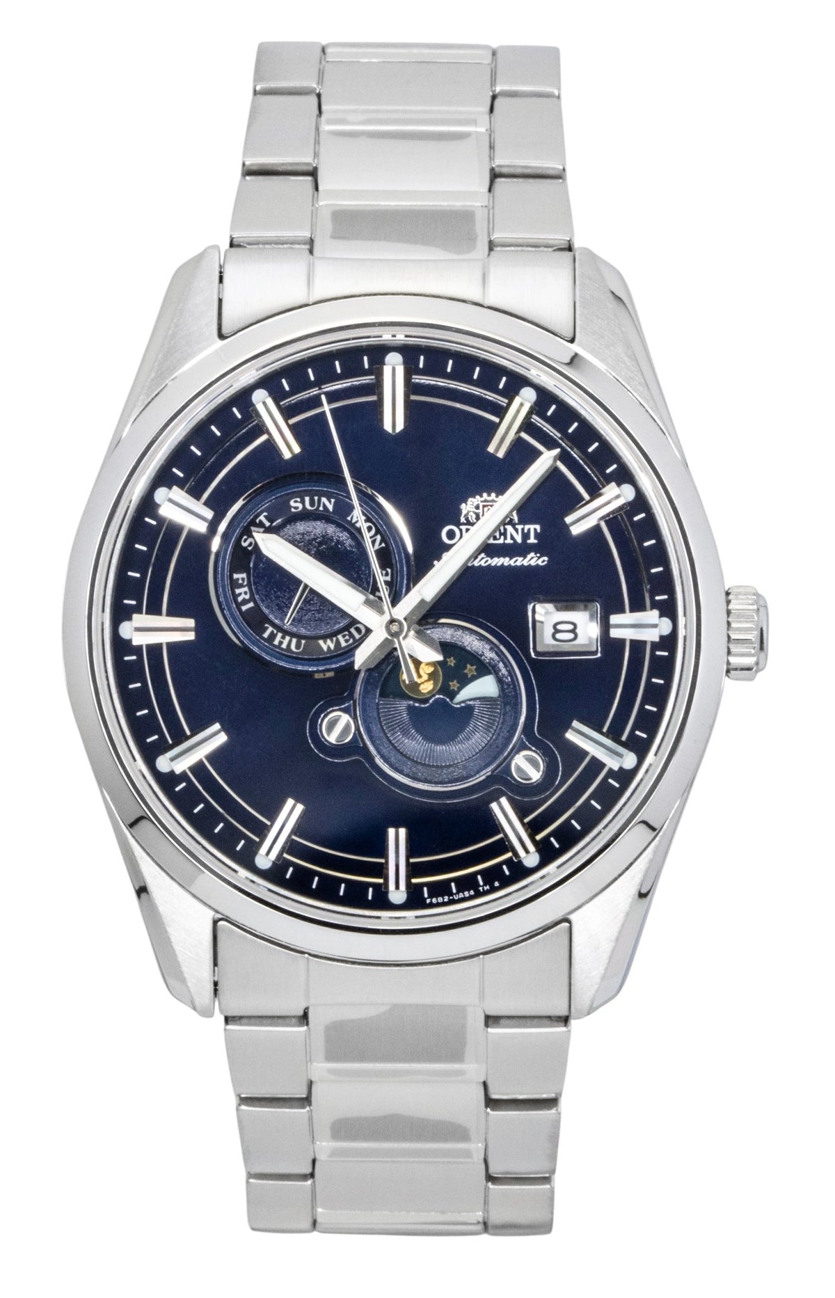 Orient Contemporary Stretto Sun And Moon Phase Navy Blue Dial Automatic RA-AK0315L Men's Watch