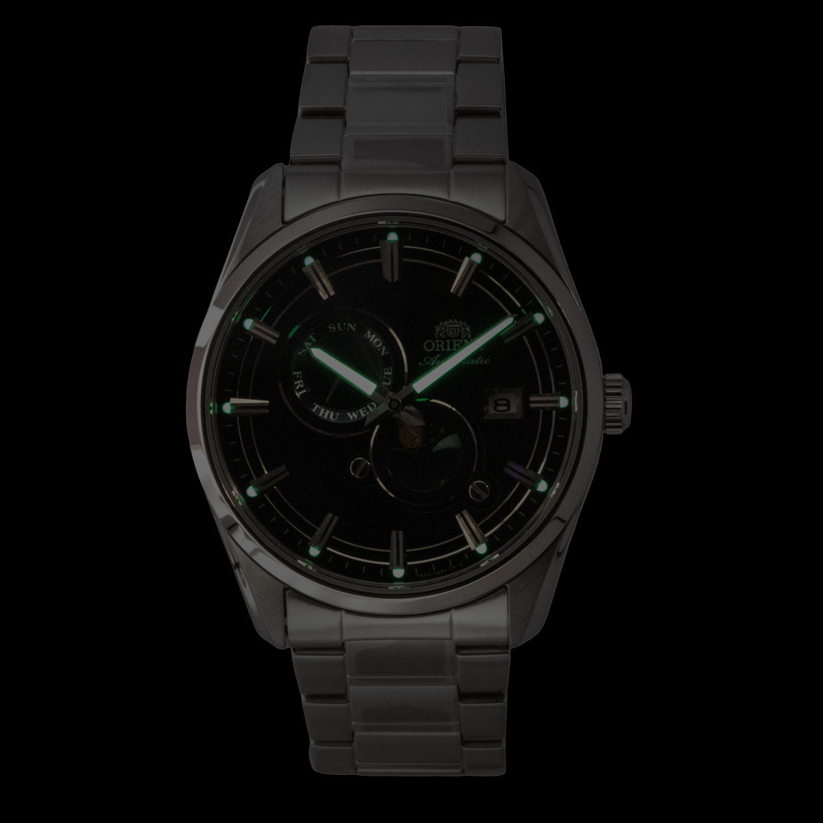 Orient Contemporary Stretto Sun And Moon Phase Navy Blue Dial Automatic RA-AK0315L Men's Watch