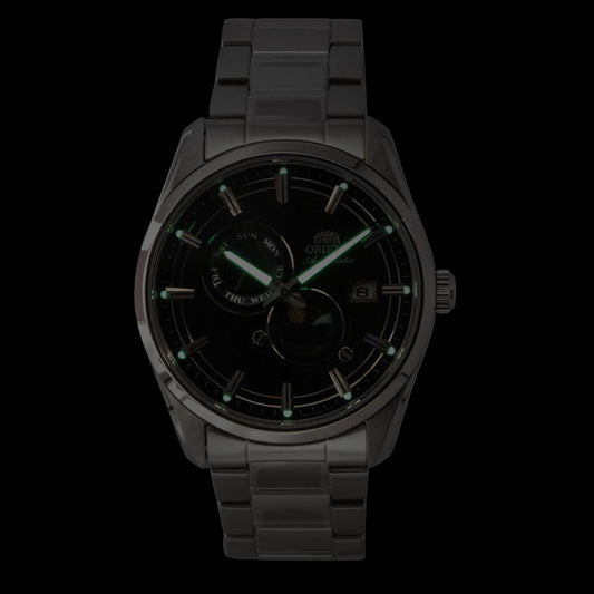 Orient Contemporary Stretto Sun And Moon Phase Navy Blue Dial Automatic RA-AK0315L Men's Watch