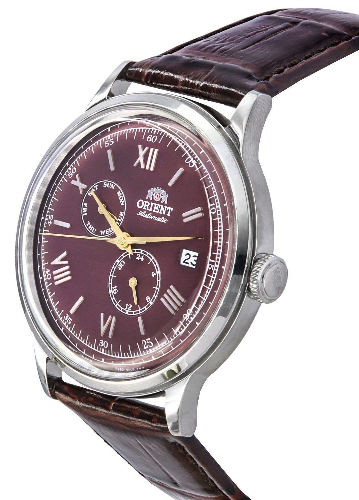 Orient Bambino GMT Version 8 Leather Strap Red Dial Automatic RA-AK0705R10B RA-AK0705R30B Men's Watch