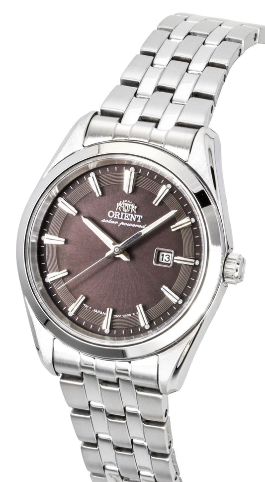 Orient Stretto Stainless Steel Brown Dial Solar RA-WG0603R Women's Watch