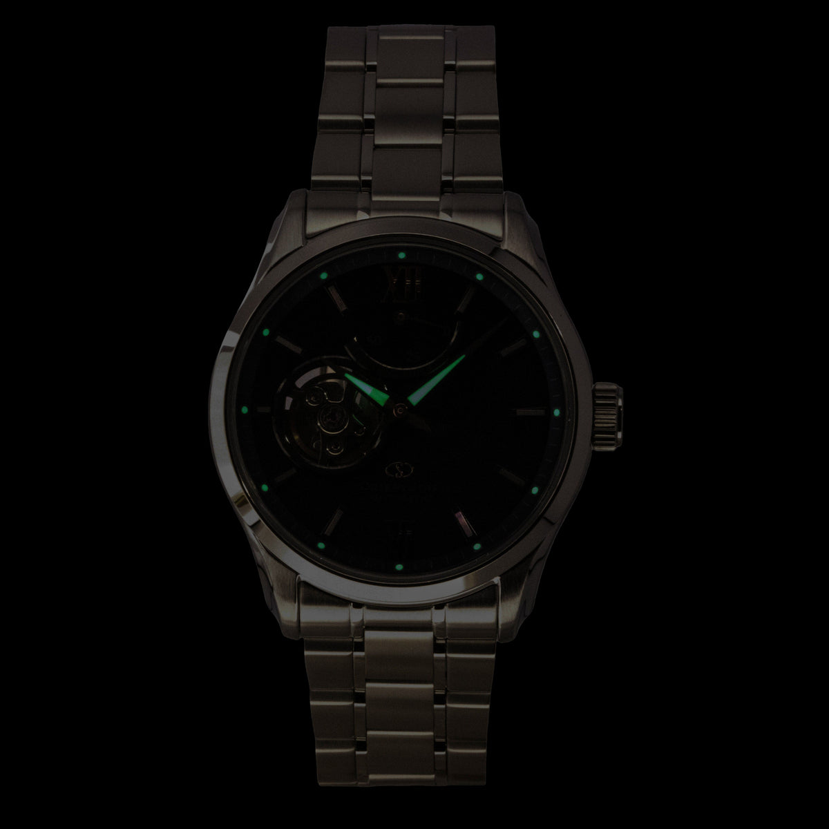Orient Star Contemporary Limited Edition Stainless Steel Blue Grey Open Heart Dial Automatic RE-AT0021L 100M Men's Watch