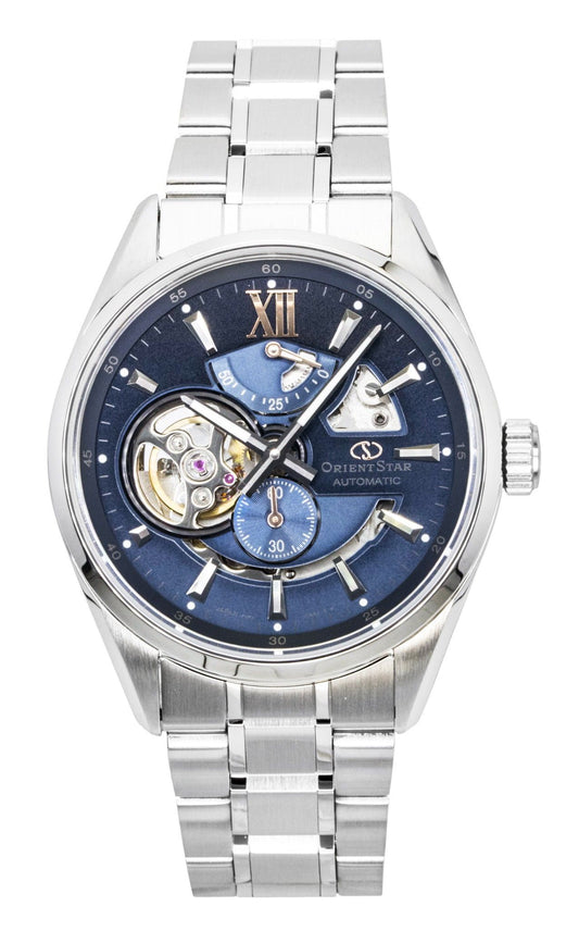 Orient Star Keshiki Limited Edition Stainless Steel Open Heart Blue Grey Dial Automatic RE-AV0132L 100M Men's Watch