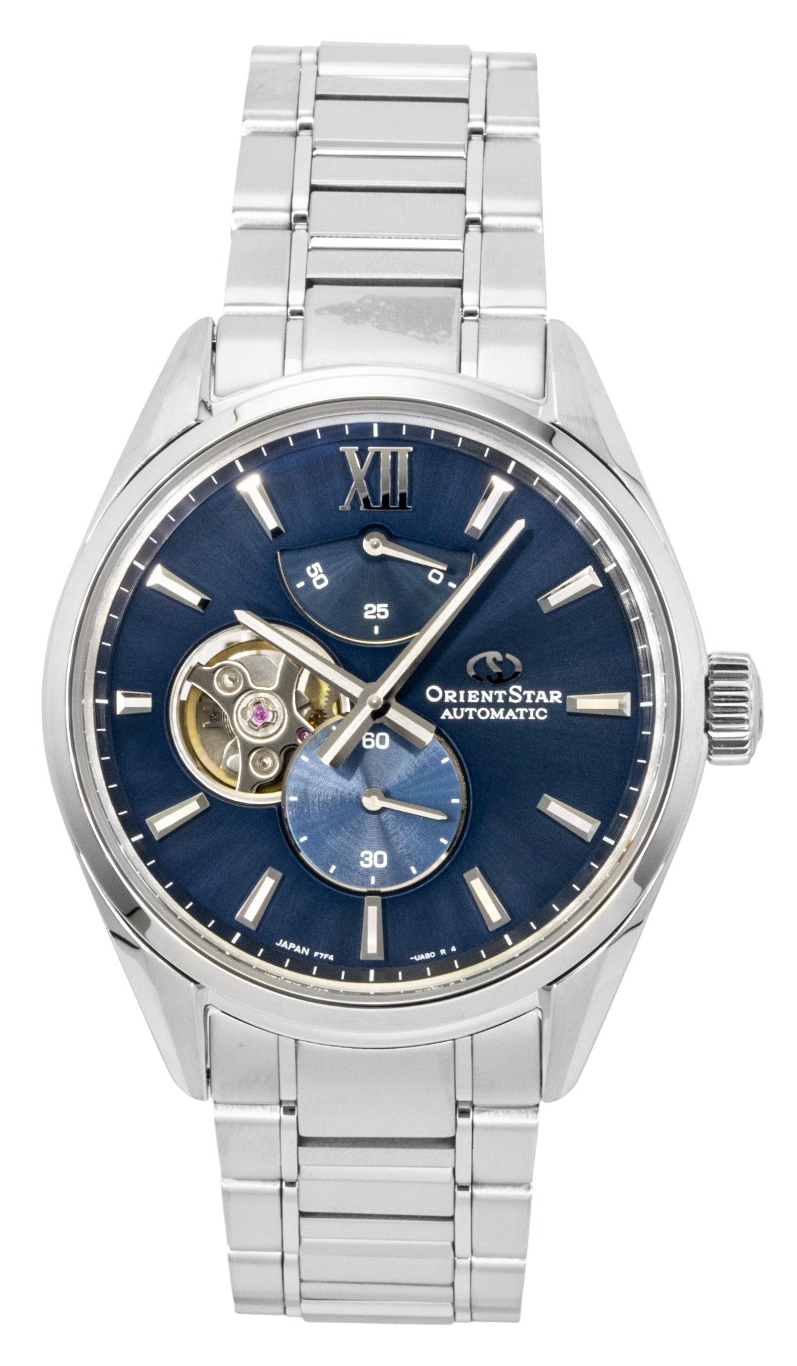 Orient Star Contemporary M34 F7 Stainless Steel Open Heart Blue Dial Automatic RE-BY0010L Men's Watch