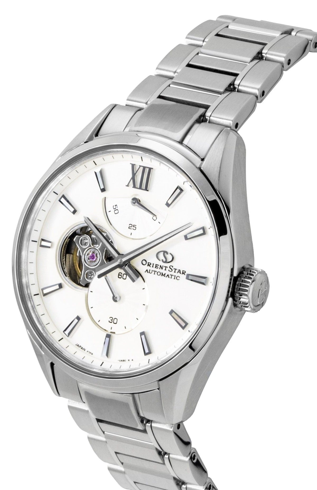 Orient Star Contemporary M34 F7 Stainless Steel Semi Skeleton White Dial Automatic RE-BY0011S Men's Watch