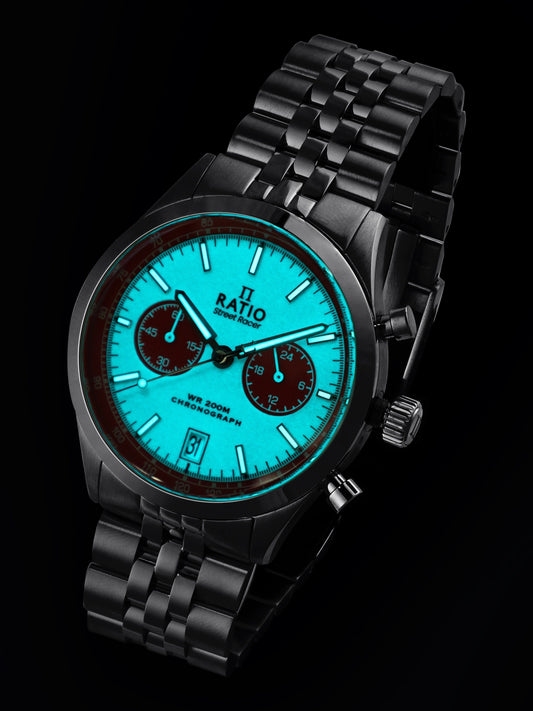 Ratio Street Racer Chronograph RTC024 200M Blue Panda Dial Limited Edition Watch