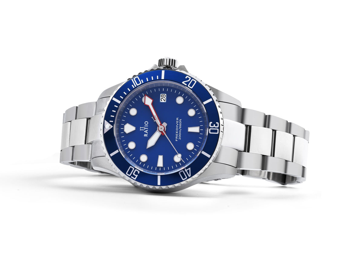 Ratio FreeDiver Sapphire Stainless Steel Blue Dial Quartz RTF033 200M Men's Watch