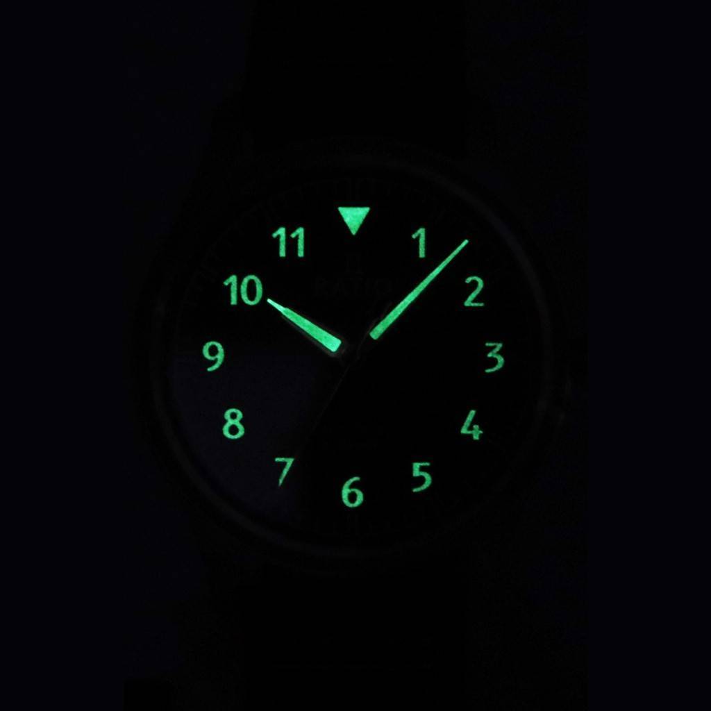Ratio Skysurfer Pilot Black Textured Dial Leather Automatic RTS303 200M Men's Watch