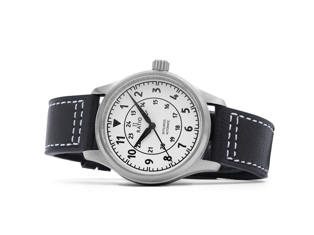 Ratio Skysurfer Pilot Full Luminous Dial Leather Automatic RTS316 200M Men's Watch