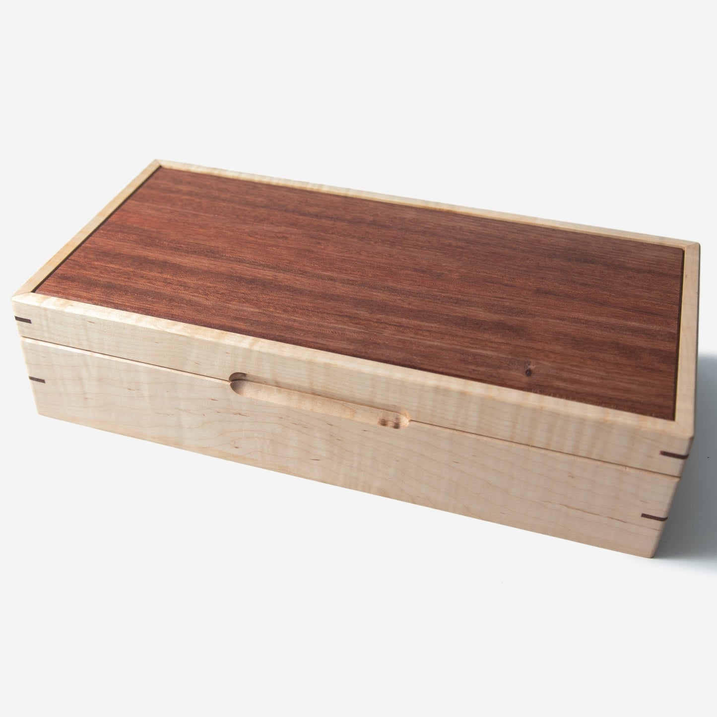 Watch Box Curly Maple Sapele Mahogany 8 Compartments - Veloce - The App For Watch Collectors