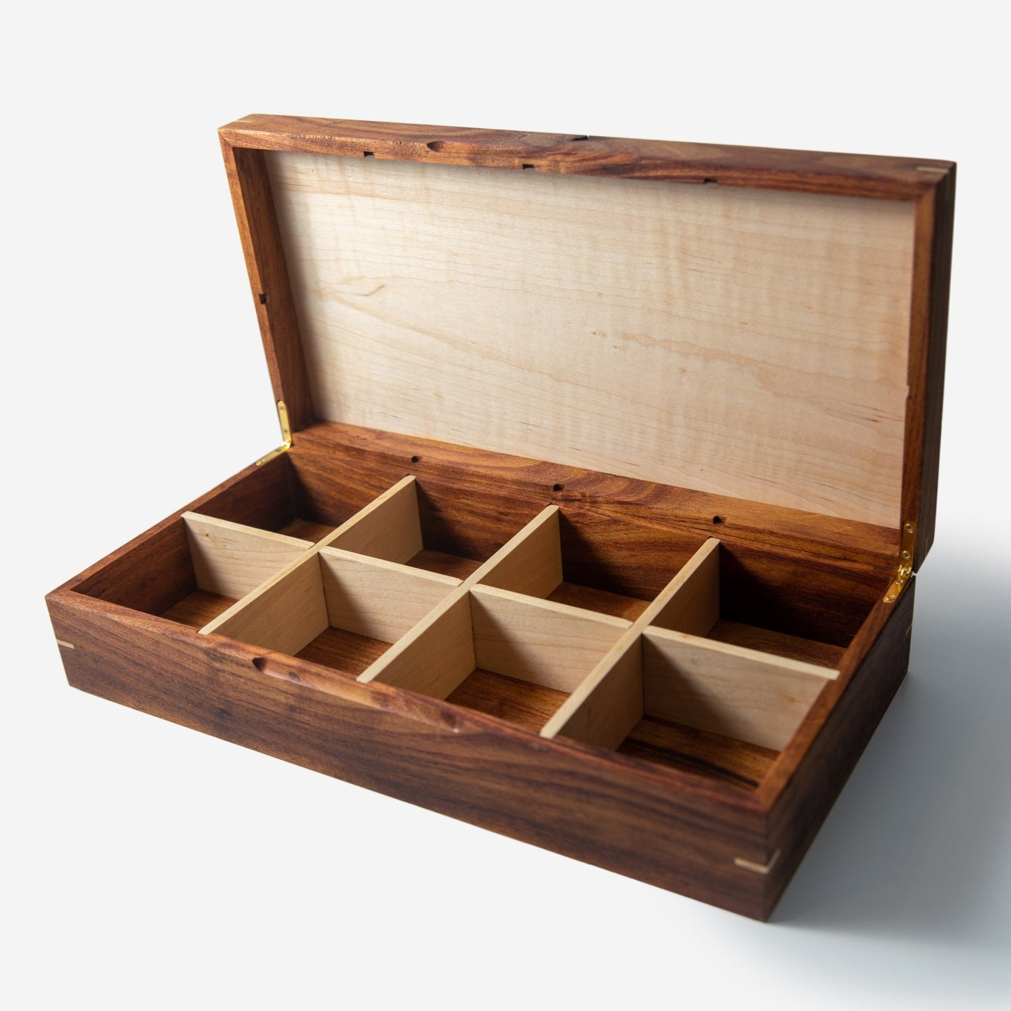 Desert Mesquite and Curly Maple Watch Box 8 Compartments - Veloce - The App For Watch Collectors