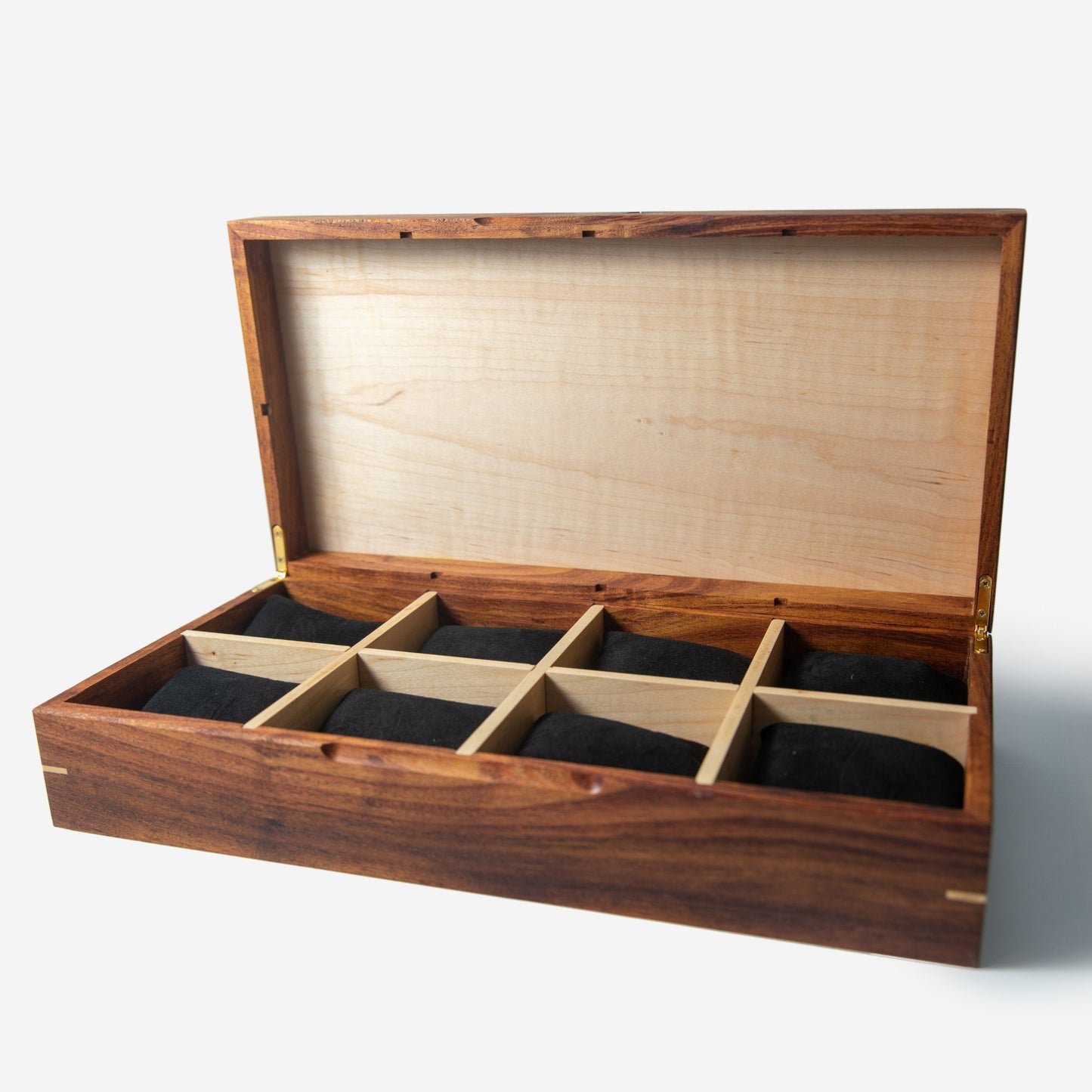 Desert Mesquite and Curly Maple Watch Box 8 Compartments - Veloce - The App For Watch Collectors